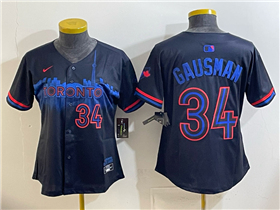 Toronto Blue Jays #34 Kevin Gausman Women's Black 2024 City Connect Limited Jersey