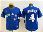 Toronto Blue Jays #4 George Springer Youth Blue Limited Jersey