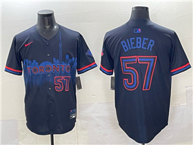 Toronto Blue Jays #57 Shane Bieber Black 2024 City Connect Limited Jersey