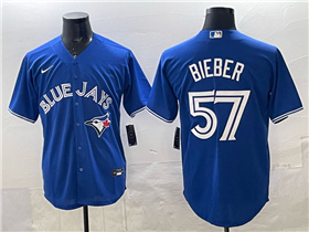 Toronto Blue Jays #57 Shane Bieber Blue Limited Jersey