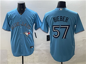 Toronto Blue Jays #57 Shane Bieber Alternate Powder Blue Limited Jersey