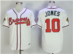 Atlanta Braves #10 Chipper Jones 1995 White Throwback Jersey