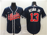 Atlanta Braves #13 Ronald Acuna Jr. Navy Cool Base Jersey
