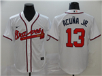 Atlanta Braves #13 Ronald Acuna Jr. White Cool Base Jersey