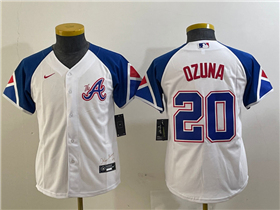 Atlanta Braves #20 Marcell Ozuna Youth White 2023 City Connect Jersey