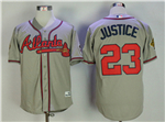 Atlanta Braves #23 David Justice 1995 Gray Throwback Jersey