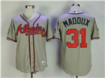 Atlanta Braves #31 Greg Maddux 1995 Gray Throwback Jersey