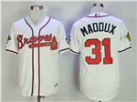 Atlanta Braves #31 Greg Maddux 1995 White Throwback Jersey