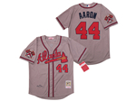 Atlanta Braves #44 Hank Aaron 1974 Gray Throwback Jersey