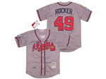 Atlanta Braves #49 John Rocker 1999 World Series Gray Throwback Jersey