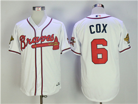 Atlanta Braves #6 Bobby Cox 1995 White Throwback Jersey
