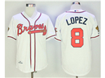 Atlanta Braves #8 Javy Lopez 1995 White Throwback Jersey
