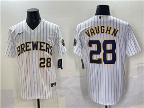 Milwaukee Brewers #28 Andrew Vaughn White Limited Jersey