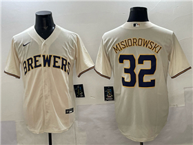 Milwaukee Brewers #32 Jacob Misiorowski Cream Limited Jersey