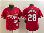 St. Louis Cardinals #28 Nolan Arenado Youth Red 2024 City Connect Limited Jersey