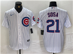 Chicago Cubs #21 Sammy Sosa White Limited Jersey
