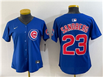 Chicago Cubs #23 Ryne Sandberg Women's Blue Limited Jersey