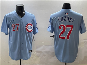 Chicago Cubs #27 Seiya Suzuki 2025 Light Blue City Connect Limited Jersey