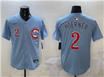 Chicago Cubs #2 Nico Hoerner 2025 Light Blue City Connect Limited Jersey