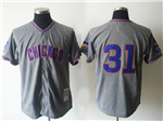 Chicago Cubs #31 Fergie Jenkins 1968 Throwback Grey Jersey