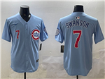 Chicago Cubs #7 Dansby Swanson 2025 Light Blue City Connect Limited Jersey