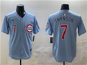 Chicago Cubs #7 Dansby Swanson 2025 Light Blue City Connect Limited Jersey
