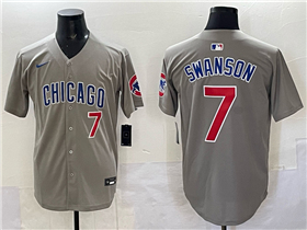 Chicago Cubs #7 Dansby Swanson Gray Limited Jersey