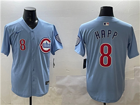Chicago Cubs #8 Ian Happ 2025 Light Blue City Connect Limited Jersey