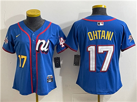 National League #17 Shohei Ohtani Women's Blue 2025 MLB All-Star Limited Jersey