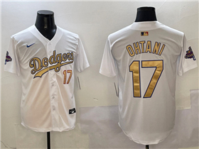 Los Angeles Dodgers #17 Shohei Ohtani White 2025 Gold Program Limited Jersey