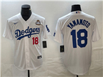Los Angeles Dodgers #18 Yoshinobu Yamamoto White 2024 World Series Limited Jersey
