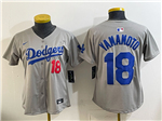 Los Angeles Dodgers #18 Yoshinobu Yamamoto Women's Alternate Gray Limited Jersey