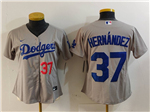 Los Angeles Dodgers #37 Teoscar Hernandez Women's Alternate Gray Limited Jersey