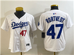 Los Angeles Dodgers #47 Ben Rortvedt Women's White Limited Jersey