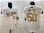 Los Angeles Dodgers #50 Mookie Betts White 2025 Gold Program Limited Jersey