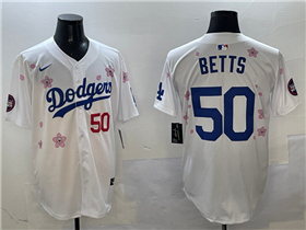 Los Angeles Dodgers #50 Mookie Betts White 2025 Tokyo Series Limited Jersey