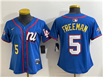 National League #5 Freddie Freeman Women's Blue 2025 MLB All-Star Limited Jersey