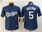 Los Angeles Dodgers #5 Freddie Freeman Youth Blue Pinstripe Cool Base Jersey