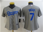 Los Angeles Dodgers #7 Julio Urías Women's Alternate Gray Cool Base Jersey