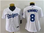 Los Angeles Dodgers #8 Enrique Hernández Women's White Cool Base Jersey