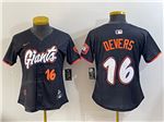 San Francisco Giants #16 Rafael Devers Women's Black 2025 City Connect Limited Jersey