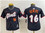 San Francisco Giants #16 Rafael Devers Youth Black 2025 City Connect Limited Jersey