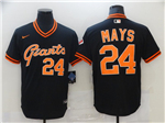 San Francisco Giants #24 Willie Mays Vintage Black Jersey