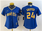 Seattle Mariners #24 Ken Griffey Women's Royal 2023 City Connect Jersey