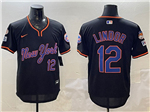 New York Mets #12 Francisco Lindor Black 2025 Spring Training Limited Jersey