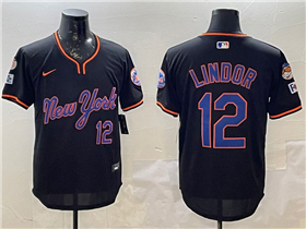 New York Mets #12 Francisco Lindor Black 2025 Spring Training Limited Jersey