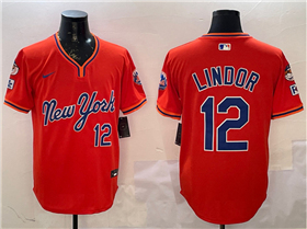New York Mets #12 Francisco Lindor Orange 2025 Spring Training Limited Jersey