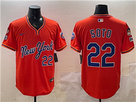 New York Mets #22 Juan Soto Orange 2025 Spring Training Limited Jersey