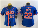 New York Mets #22 Juan Soto Women's Royal Blue Limited Jersey