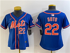 New York Mets #22 Juan Soto Women's Royal Blue Limited Jersey